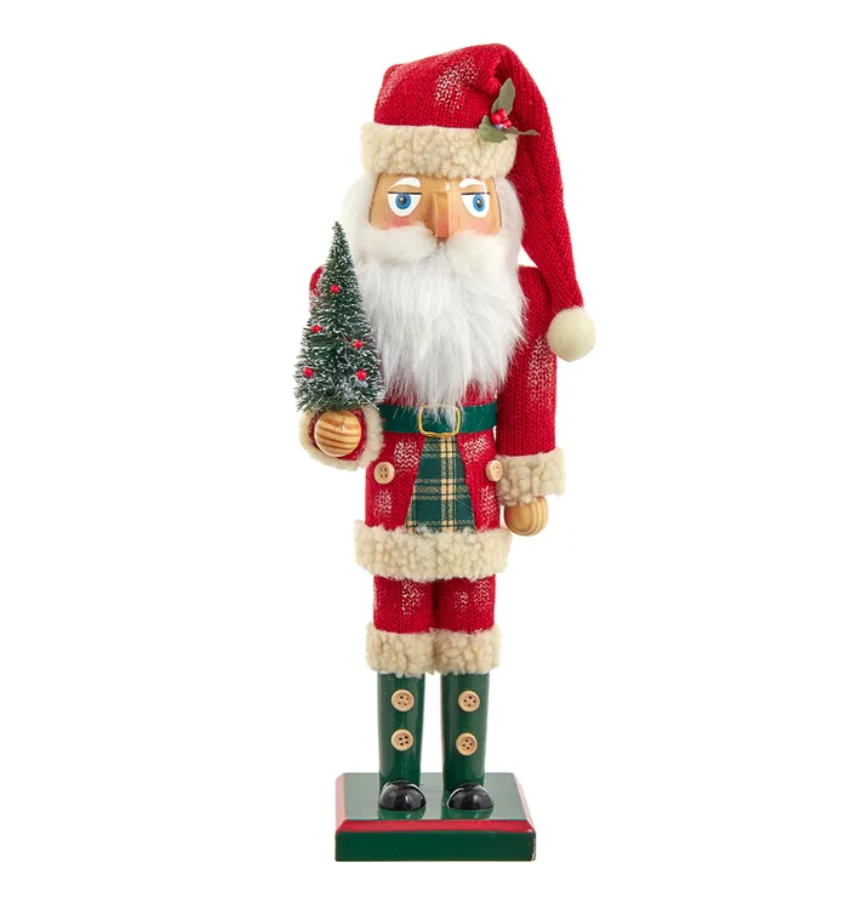 The Canton Christmas Shop 15" wooden santa nutcracker by Kurt adler on white background