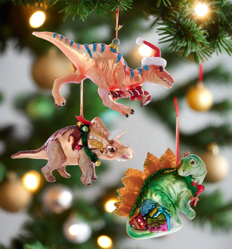 The Canton Christmas Shop Noble Gems Christmas Dinosaur Ornaments