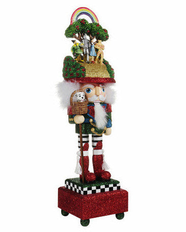 Christmas Cheer All Year Dorothy and Wizard of Oz Hollywood Glittered Kurt Adler Nutcracker with Toto Cowardly Lion Tin Man Scarecrow and Golden Brick Road