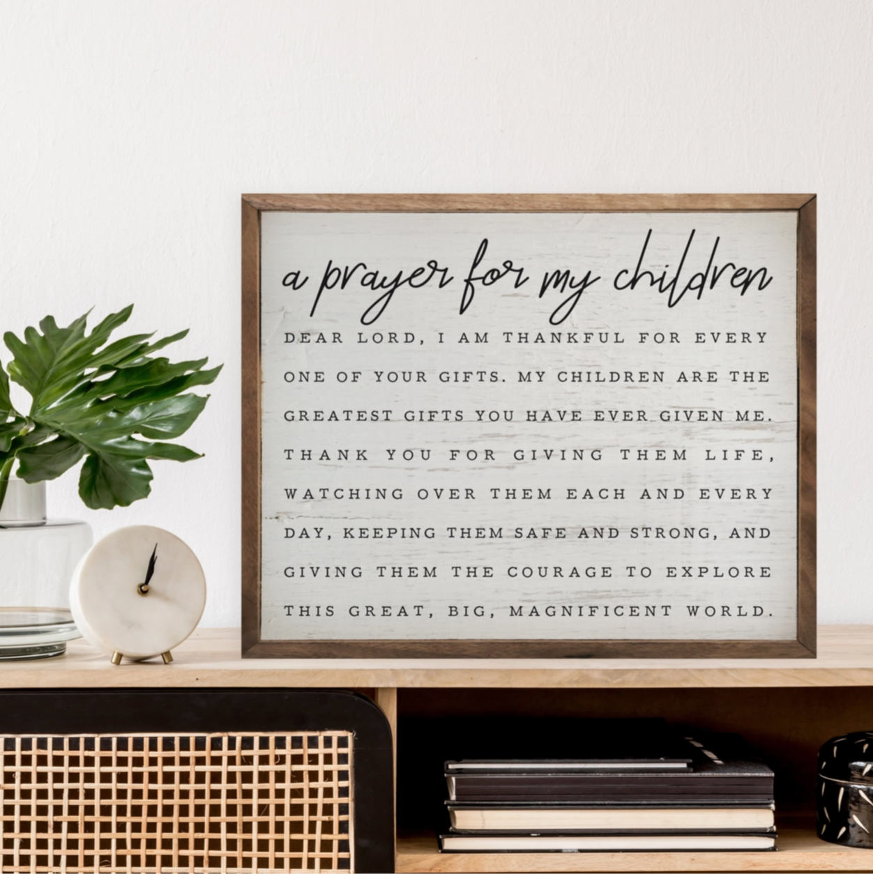 The Canton Christmas Shop A Prayer for my Children Framed Artwork Plaque Box Sign Wood Made in USA
