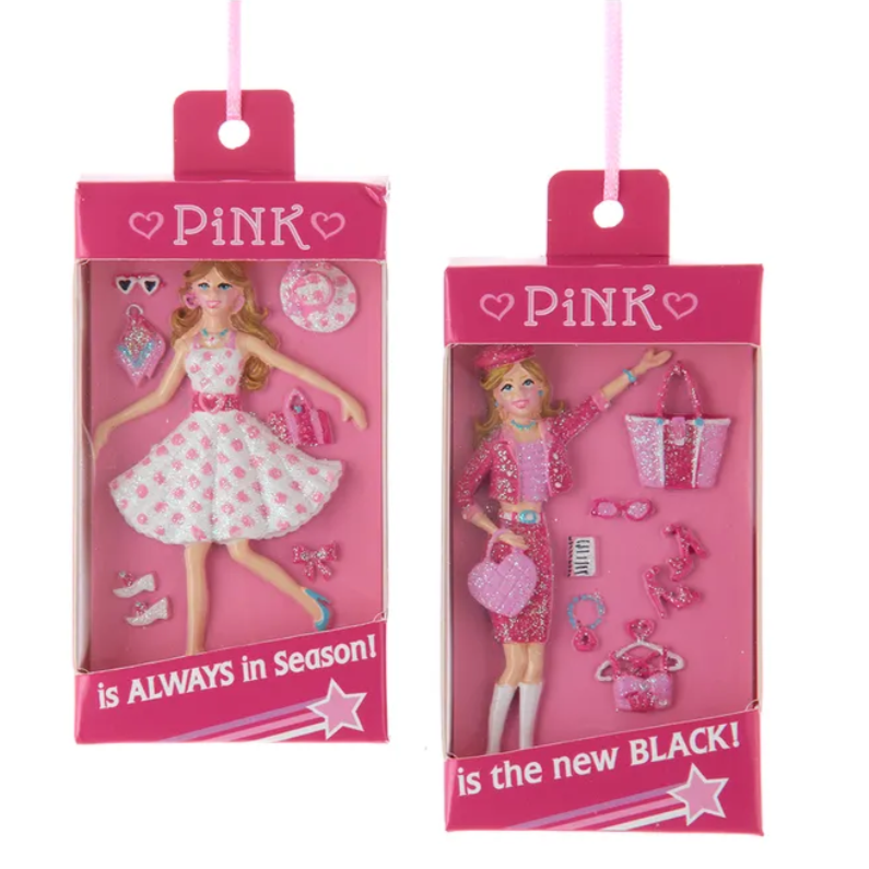 The Canton Christmas Shop Barbie Style Boxed Doll Ornament by Kurt Adler