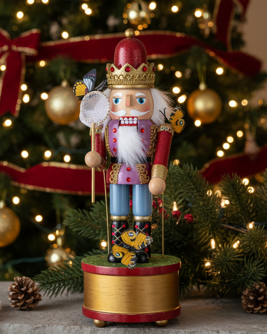 Christmas Cheer All Year Kurt Adler 12" Butterfly Catcher Musical Nutcracker