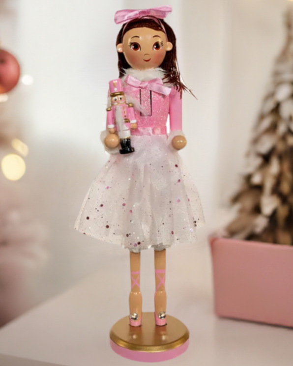 Christmas Cheer All Year 12" Clara Brunette Ballerina Nutcracker in bedroom F2342 Nutcracker Suite Ballet