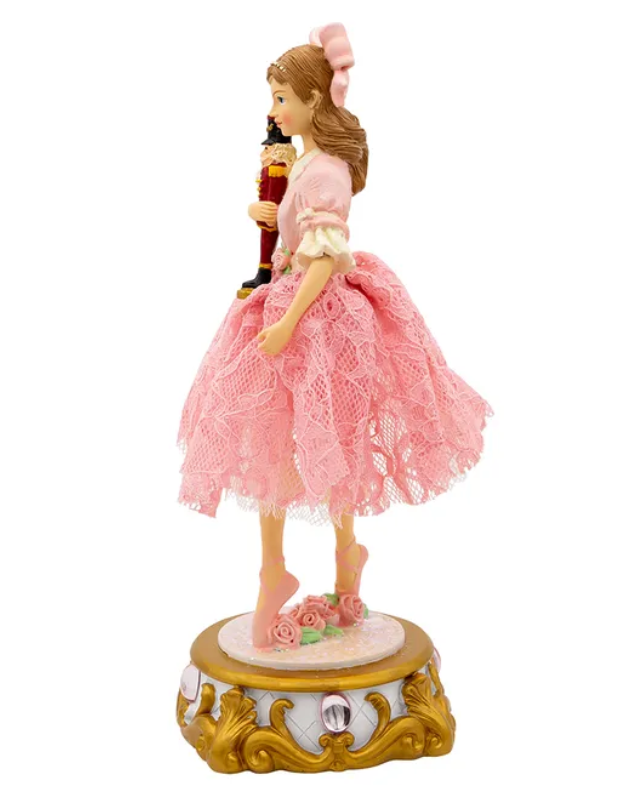 Christmas Cheer All Year Clara Ballet Nutcracker Musical Tabletop Decor music box by Kurt Adler left side view