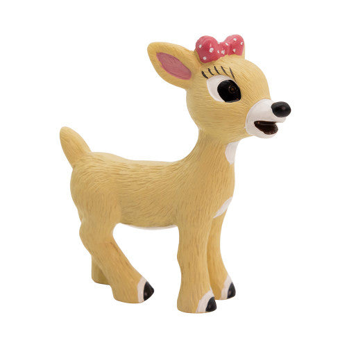 Rudolph the Red Nosed Reindeer TV show character Clarice figurine with pink polka dot bow