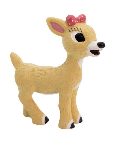 Rudolph the Red Nosed Reindeer TV show character Clarice figurine with pink polka dot bow