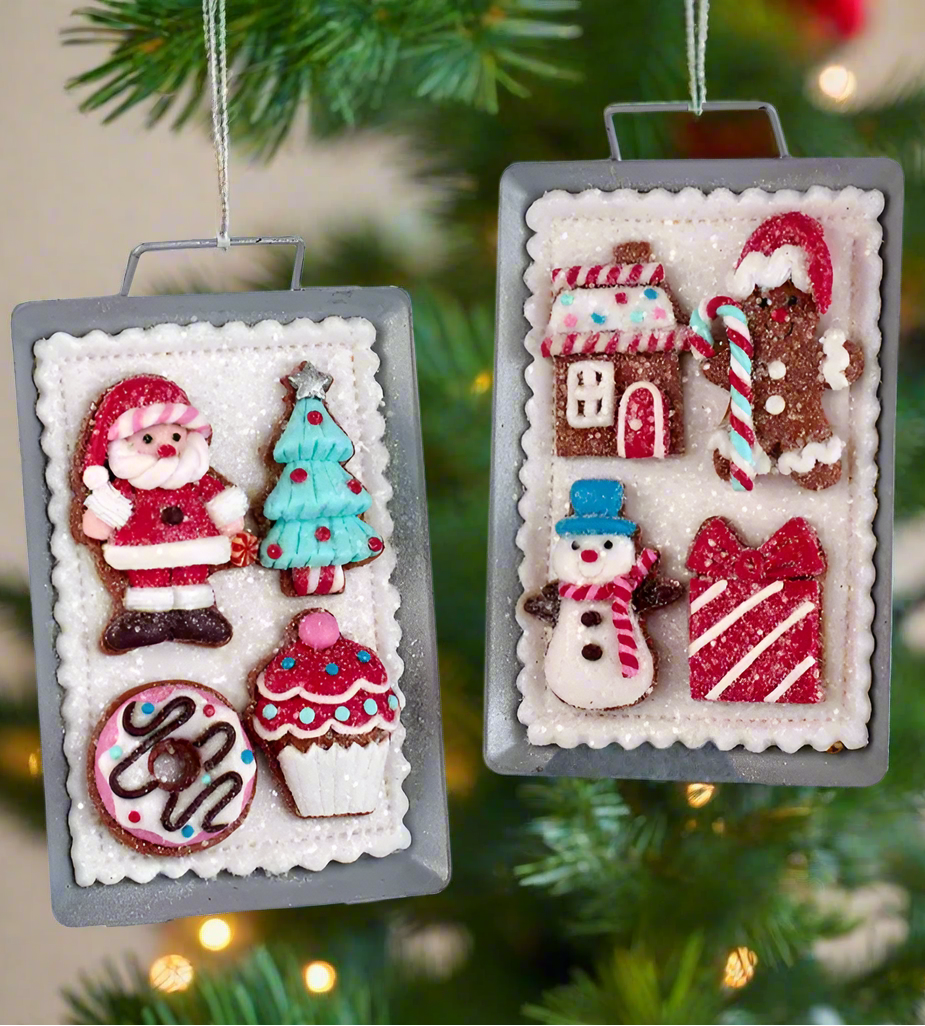 Christmas Cheer All Year D4354 Claydough Gingerbread Baking Tray Ornaments by Kurt Adler