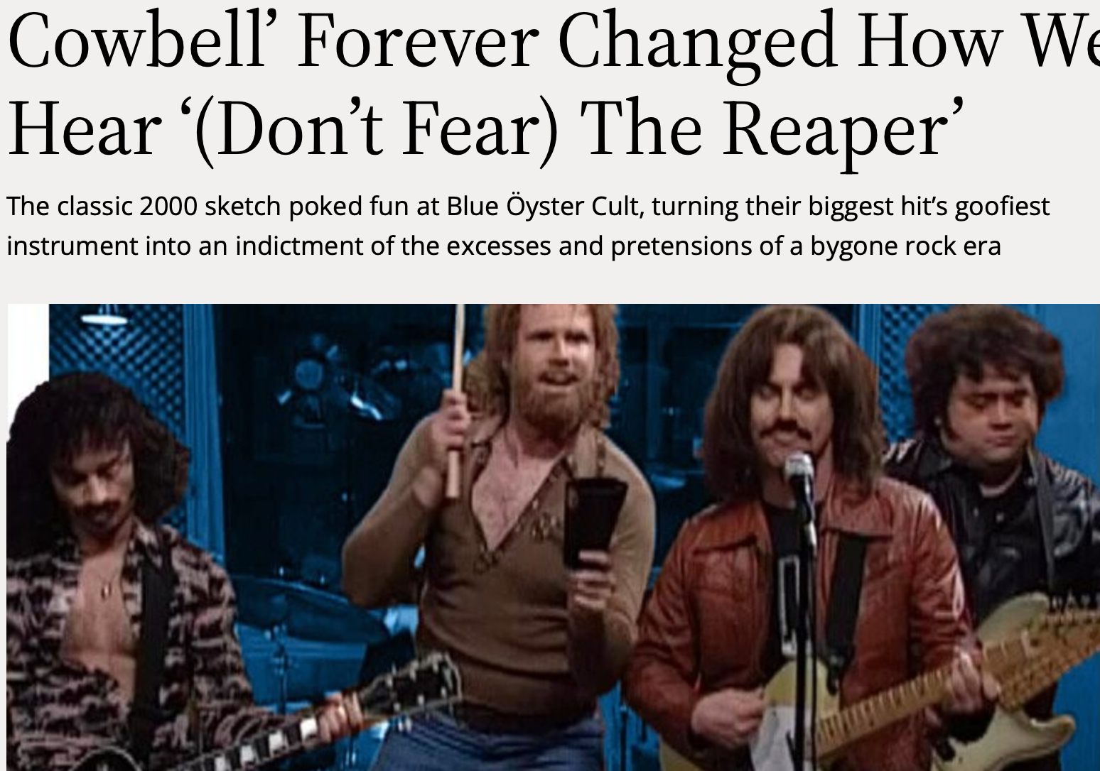 Christmas Cheer All Year More Cowbell Saturday Night Live Skit Will Ferrell Skit Glass Ornament Blue Oyster Cult Comedy SNL