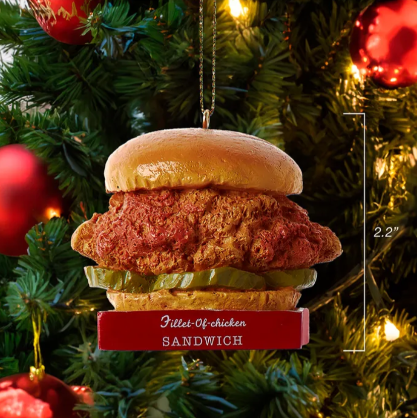 The Canton Christmas Shop Fast Food Ornaments Chick-Fil-A Fried Chicken Sandwich Nuggets Waffle Fries by Kurt Adler