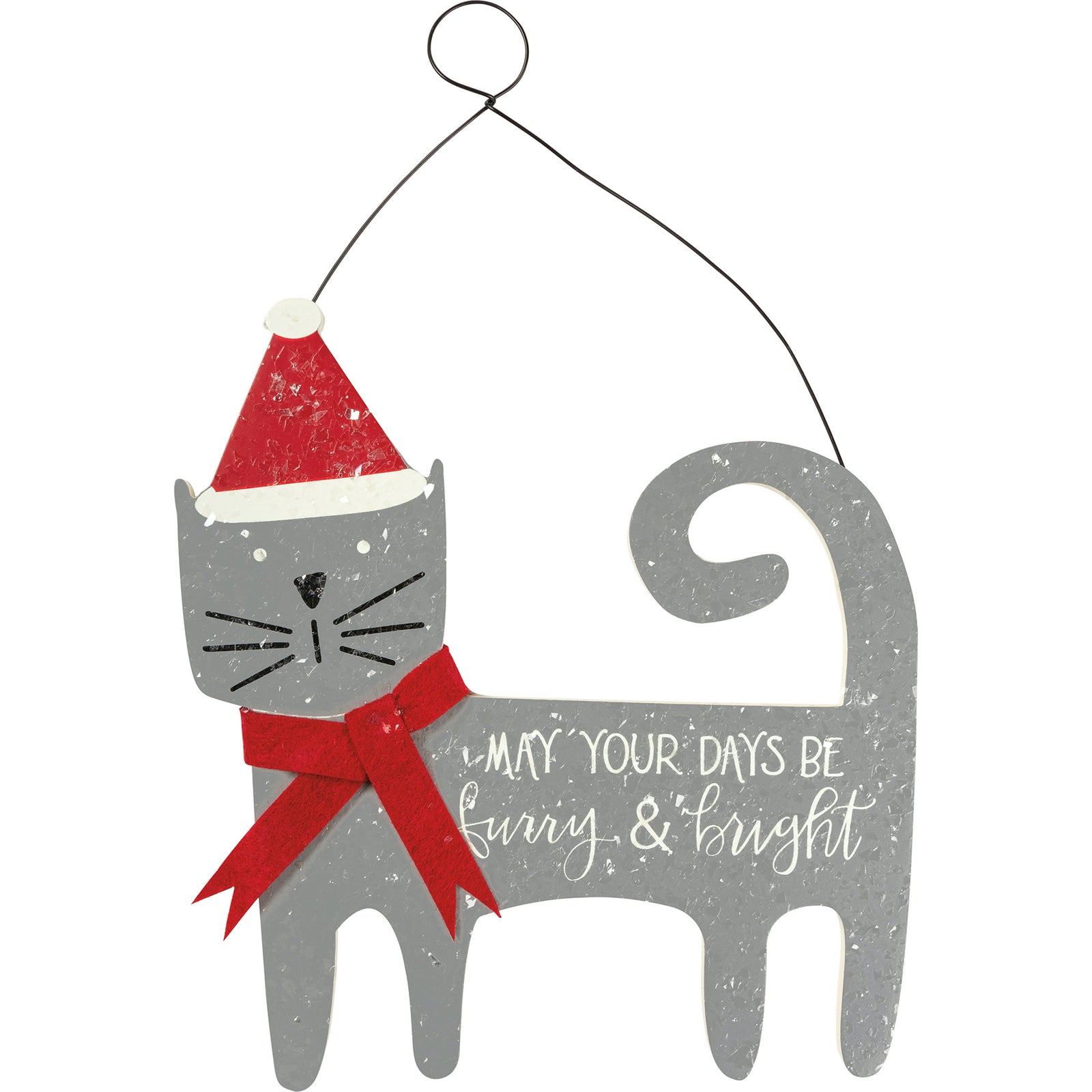 The Canton Christmas Shop Cat Red Scarf Ornament by Primitives by Kathy on white