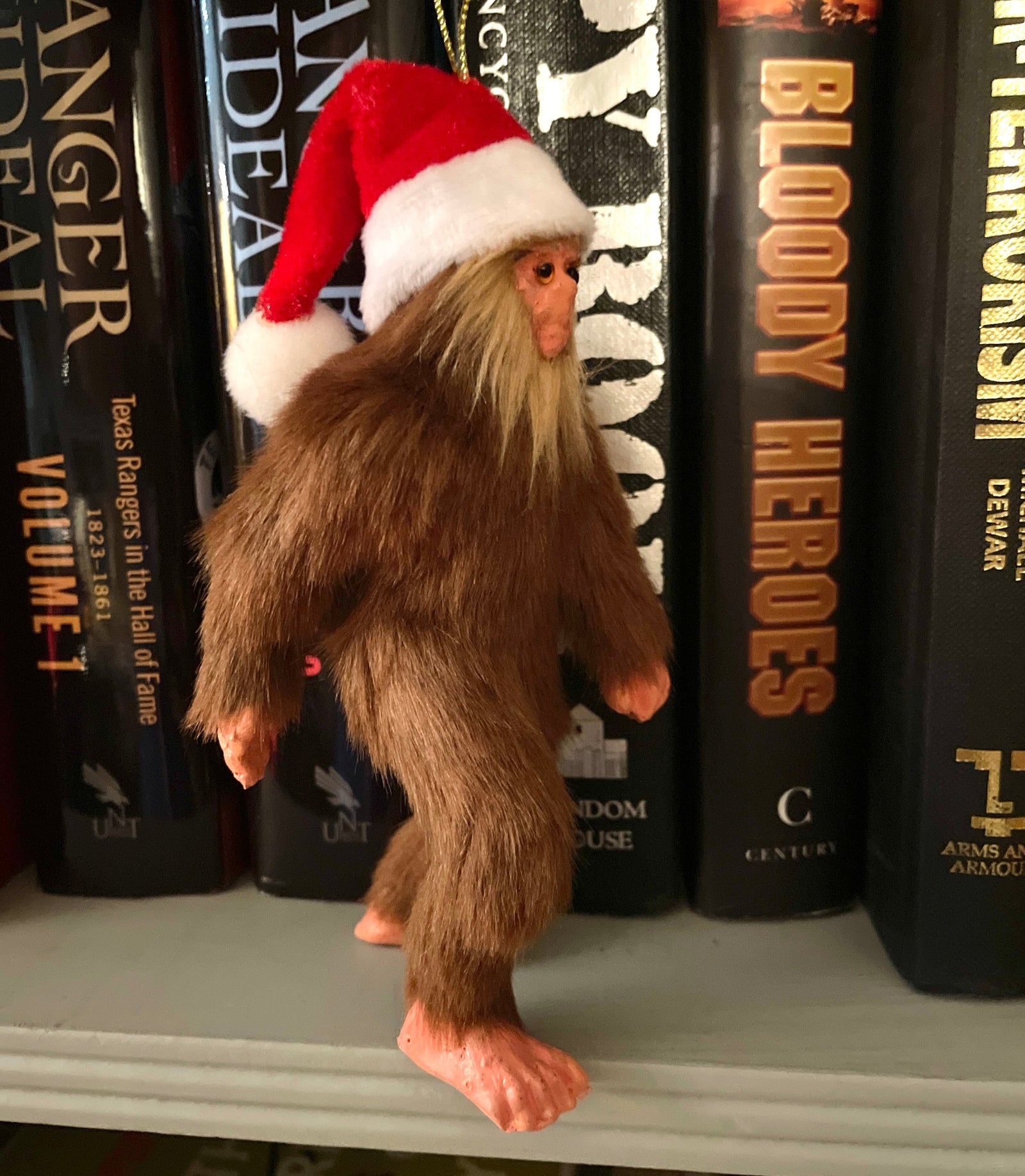 The Canton Christmas Shop Furry Bigfoot With Santa Hat Ornament by Kurt Adler