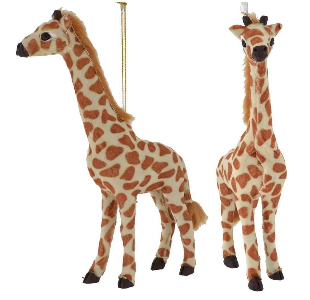 Christmas Cheer All Year Furry Jungle Animal Ornaments Kurt Adler Giraffe Elephant Lion Zebra
