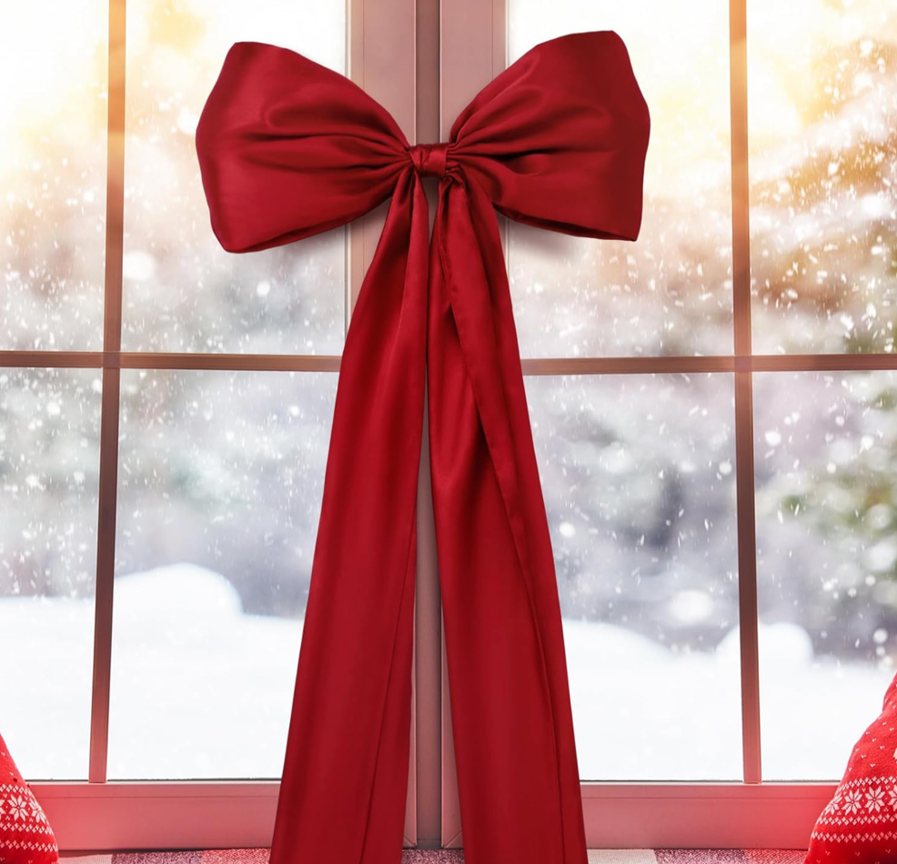 Christmas Cheer All Year Satin Bow Treetopper