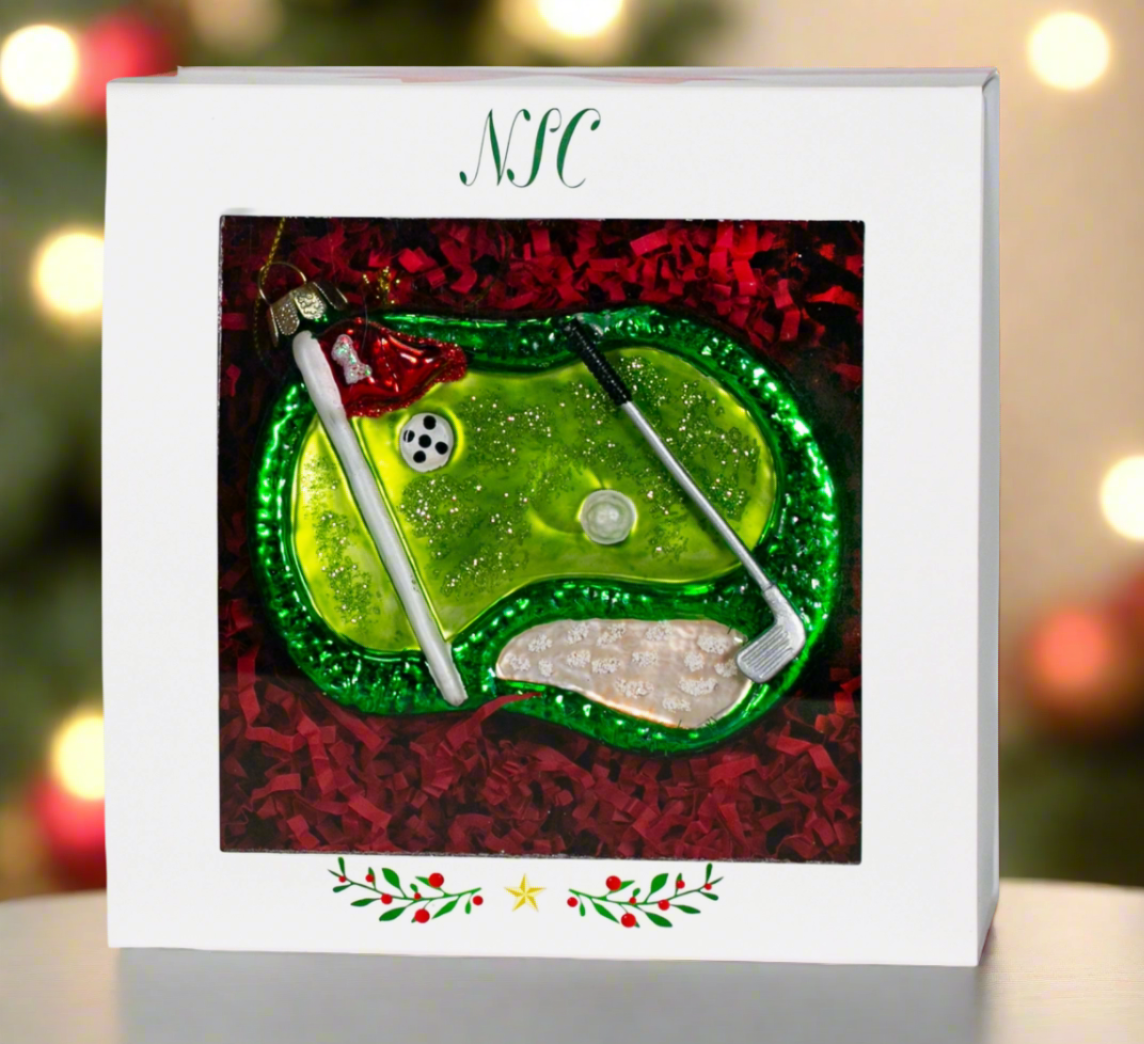 The Canton Christmas Shop Golf Course Hole in One Ornament in gift box
