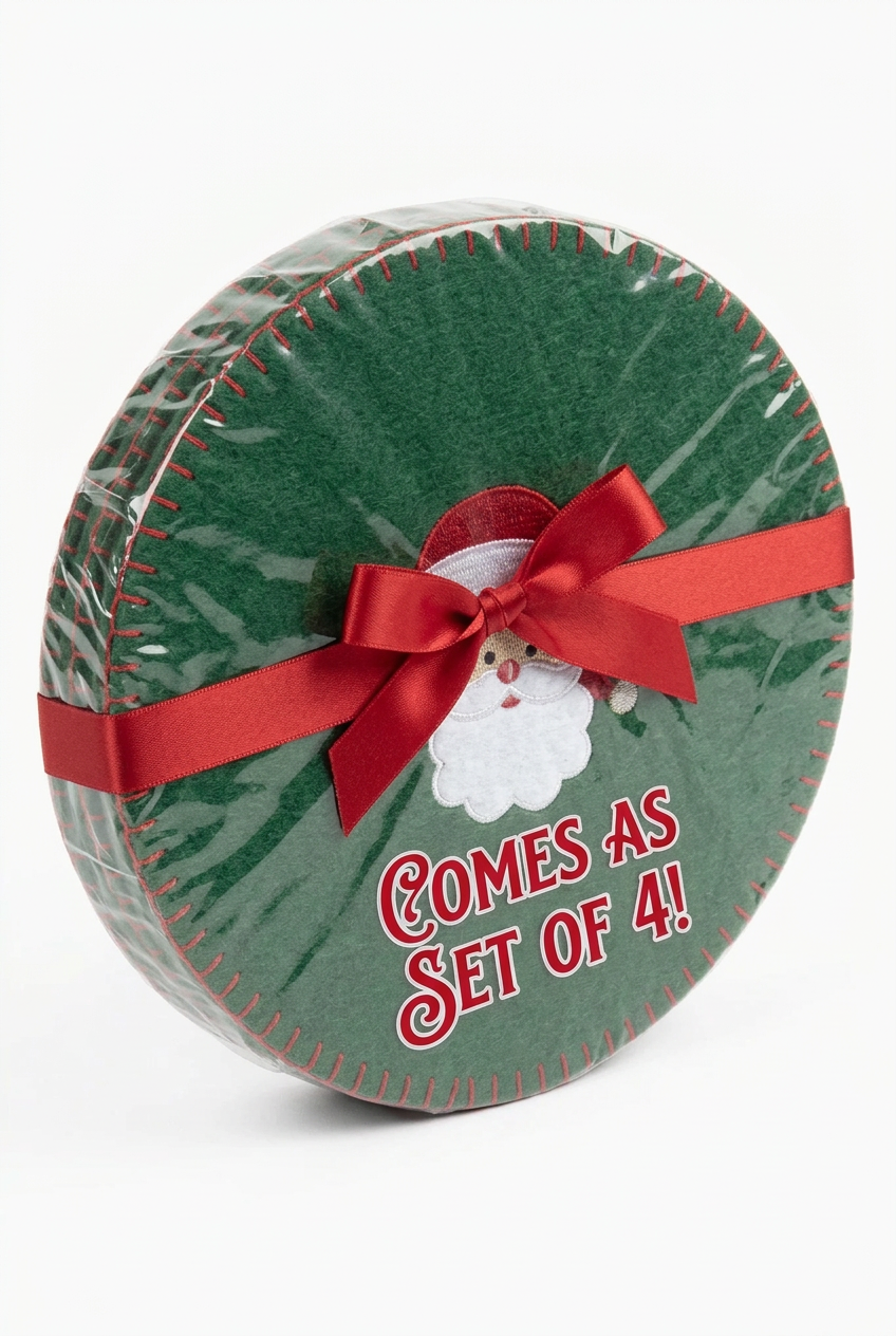 Christmas Santa Round Placemat, Set of 4