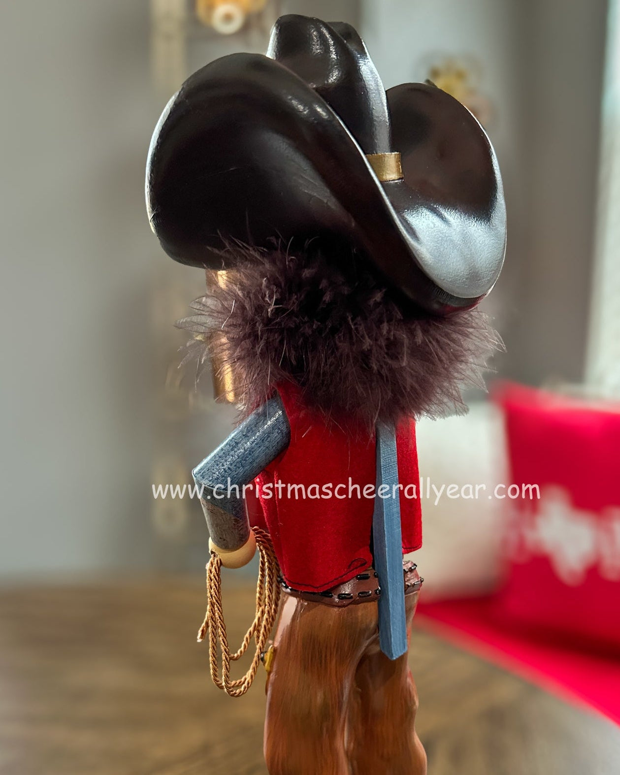Super detail on the cowboy nutcracker by kurt adler available at Christmas Cheer All Year store.