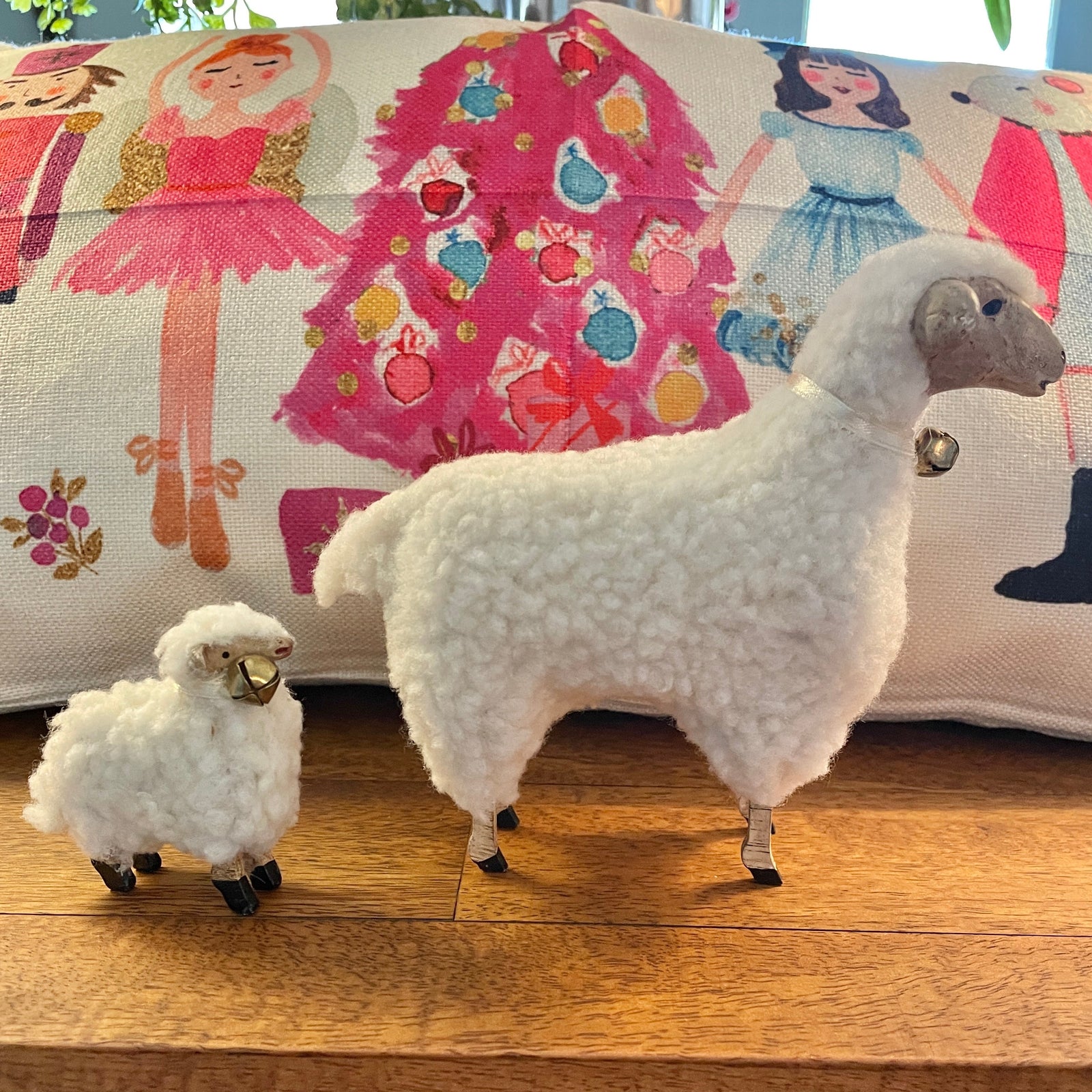Resin Wooly Lamb Family, Set of 2