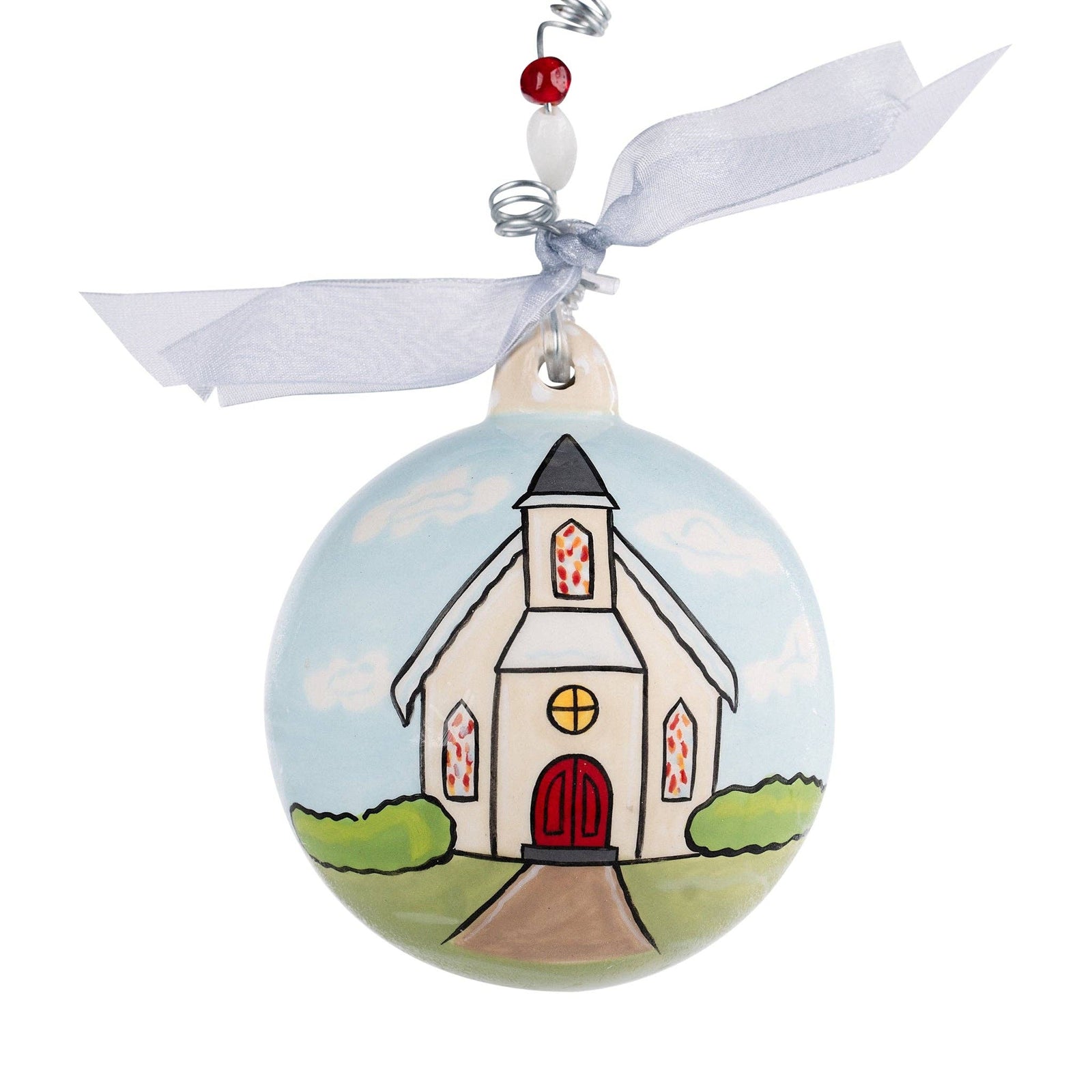 Christmas Cheer All Year Just Married Ball Ornament Handpainted by Glory Haus for wedding marriage