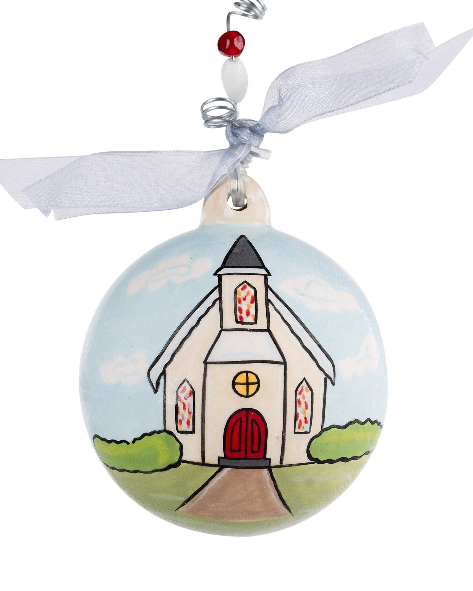 Christmas Cheer All Year Just Married Ball Ornament Handpainted by Glory Haus for wedding marriage