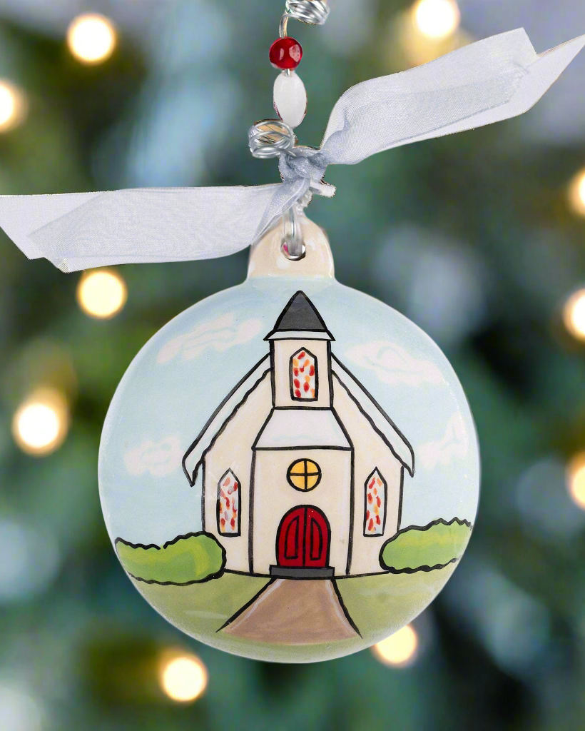 Christmas Cheer All Year Just Married Ball Ornament Handpainted by Glory Haus Marriage First Christmas Wedding