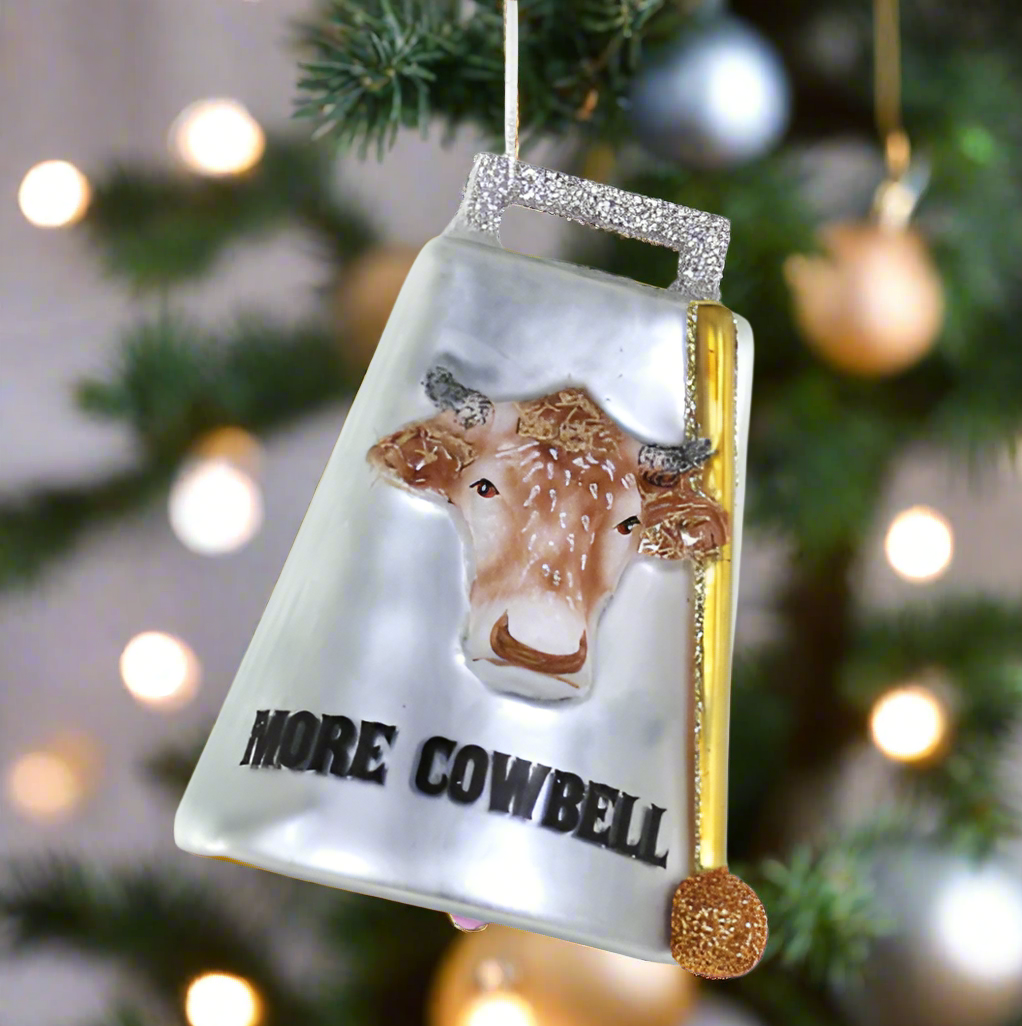 Christmas Cheer All Year More Cowbell Saturday Night Live Skit Will Ferrell Skit Glass Ornament Blue Oyster Cult Comedy SNL