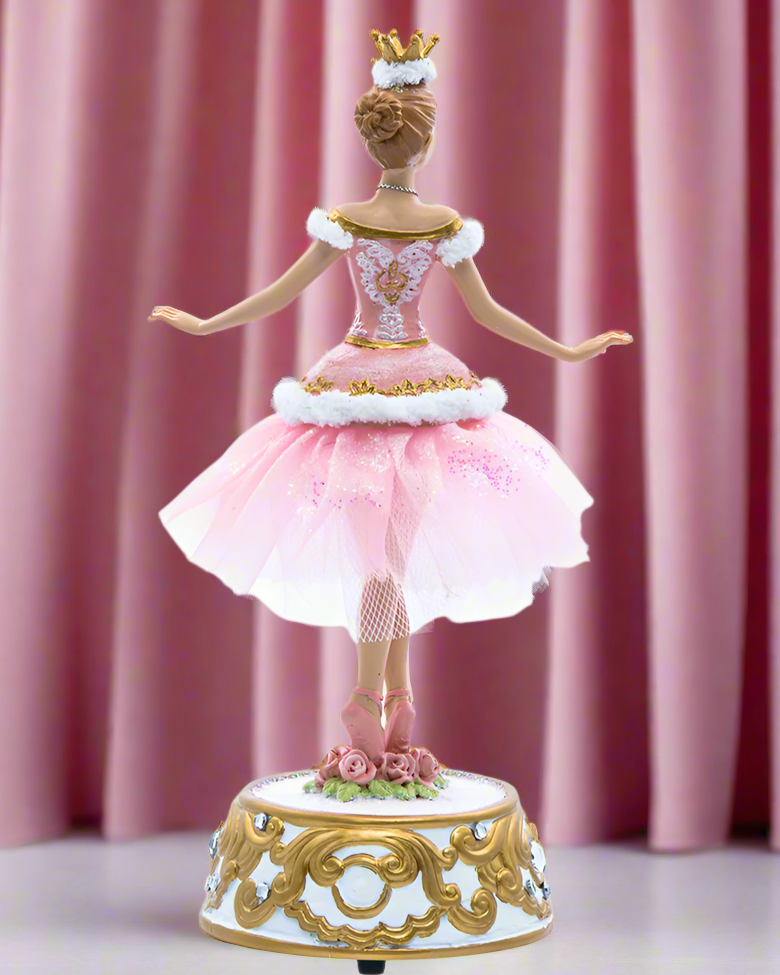 Christmas Cheer All Year Pink Ballerina Music Box by Kurt Adler T2274