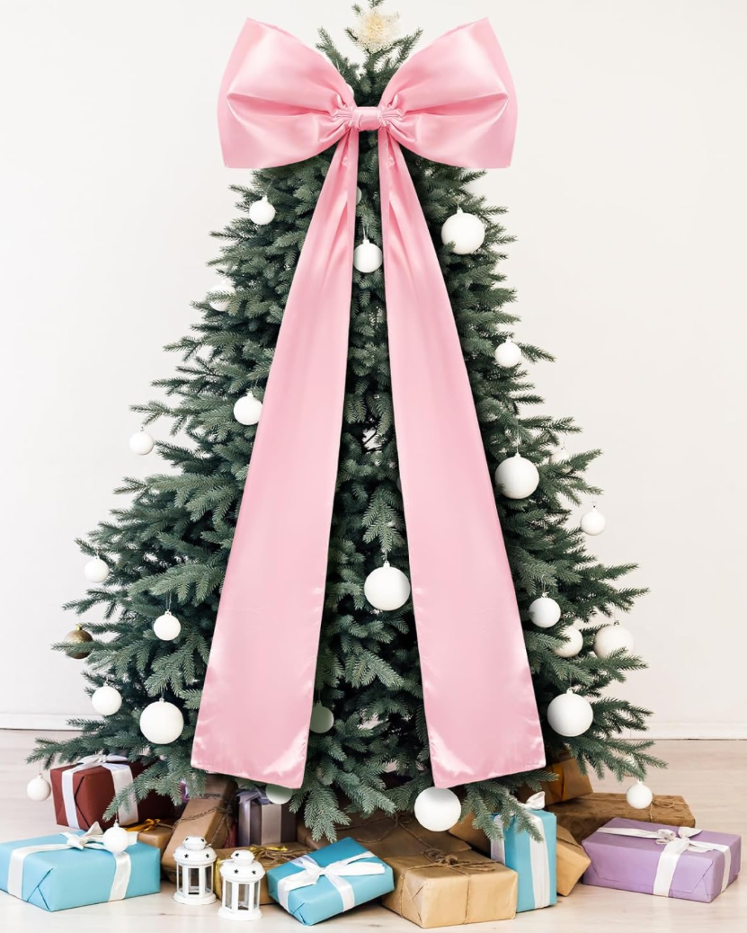 Christmas Cheer All Year Satin Bow Treetopper