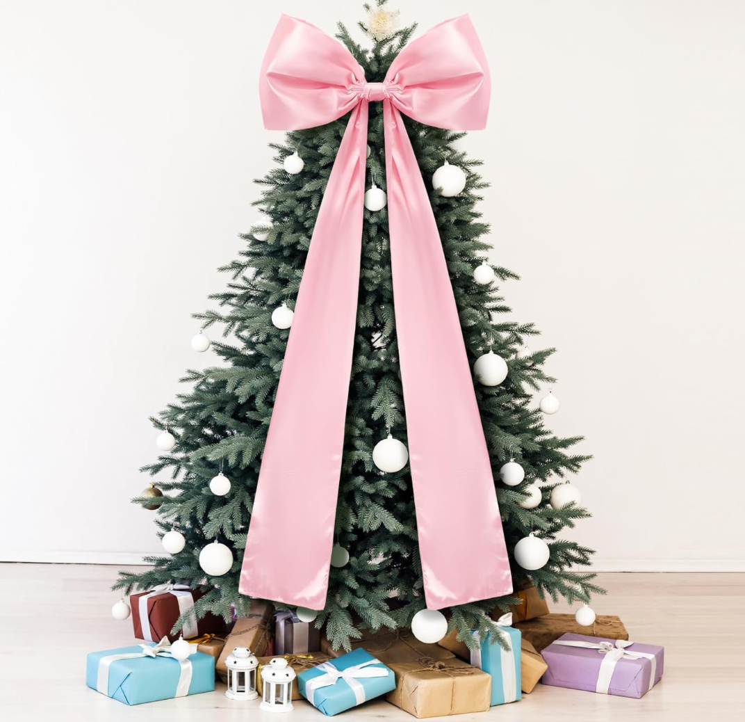 Christmas Cheer All Year Satin Bow Treetopper