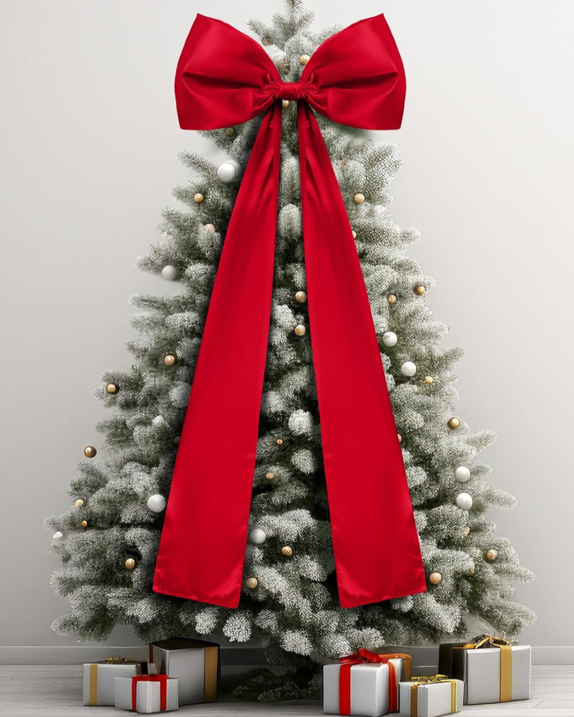 Christmas Cheer All Year Satin Bow Treetopper