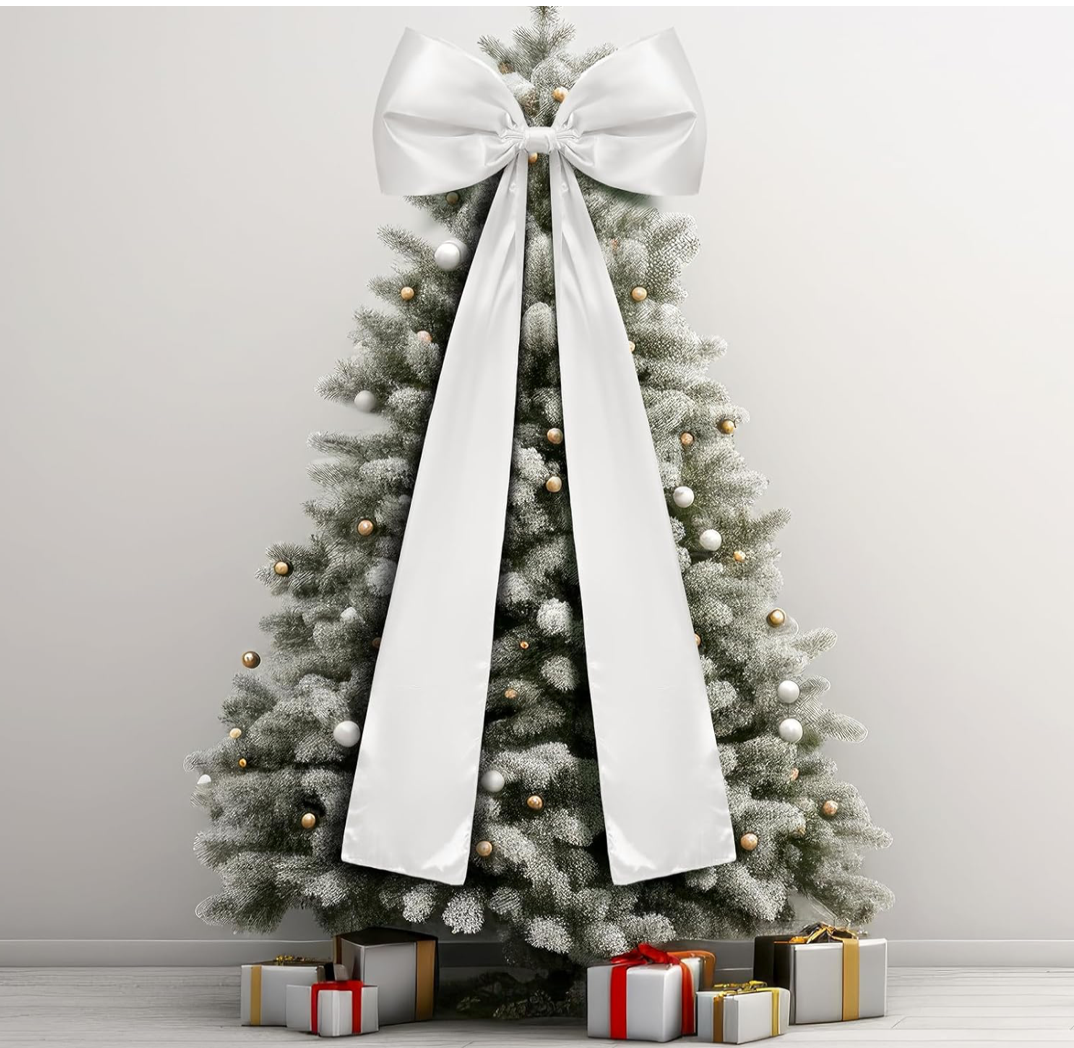 Christmas Cheer All Year Satin Bow Treetopper