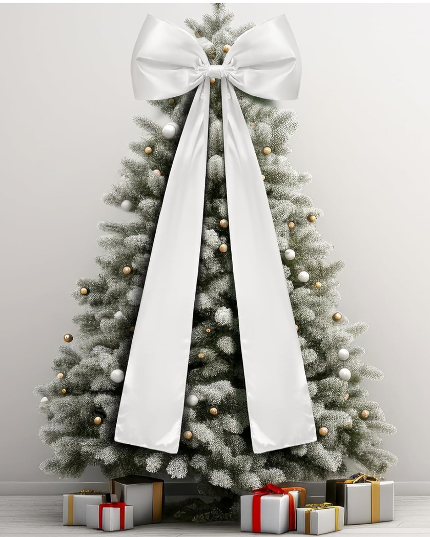 Christmas Cheer All Year Satin Bow Treetopper