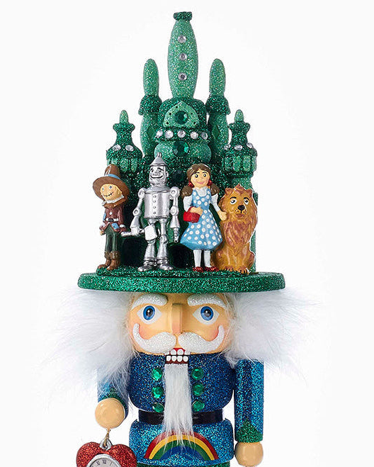 Christmas Cheer All Year Nutcracker figurine inspired by The Wizard of Oz on a white background