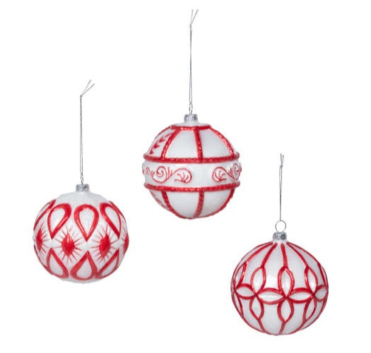 The Canton Christmas Shop Nordic Handpainted Glass Ball Ornament by Park Hill Collection