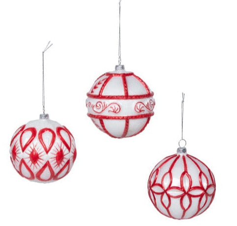 Christmas Cheer All Year Nordic Handpainted Glass Ball Ornament by Park Hill Collection