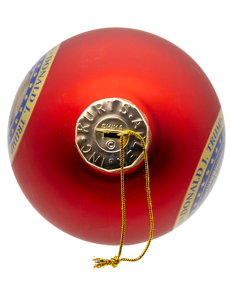 Christmas Cheer All Year Donald J Trump 45th 47th President Red Ball Ornament in box C7776