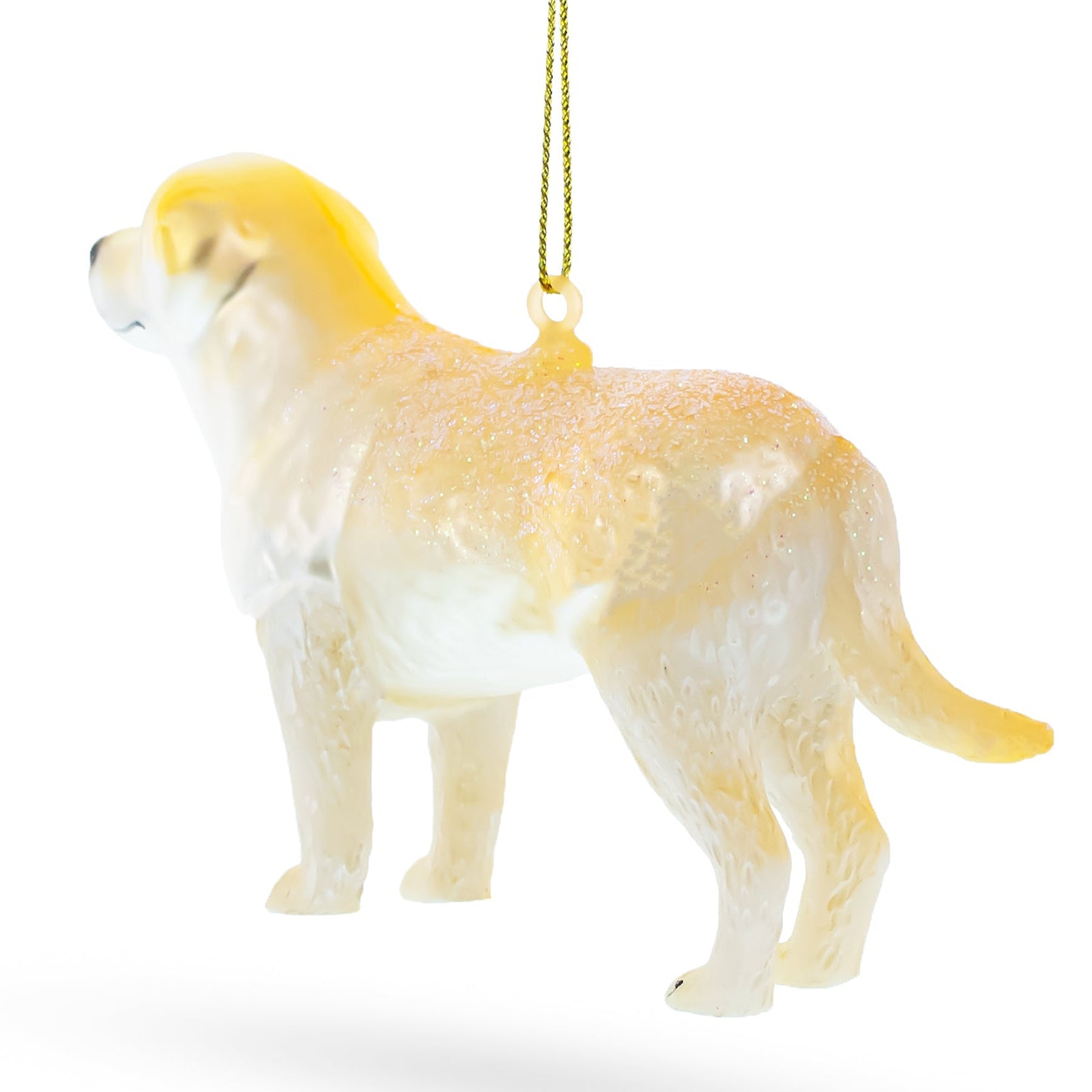 golden retriever Dog-shaped ornament on a white background