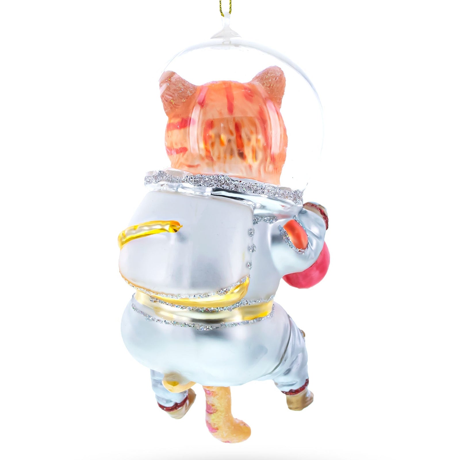 Decorative ornament of a cat in an astronaut suit