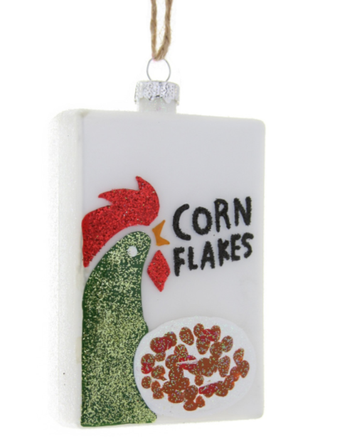 Christmas Cheer All Year Box of Cornflakes Ornament by Cody Foster & Co on white background