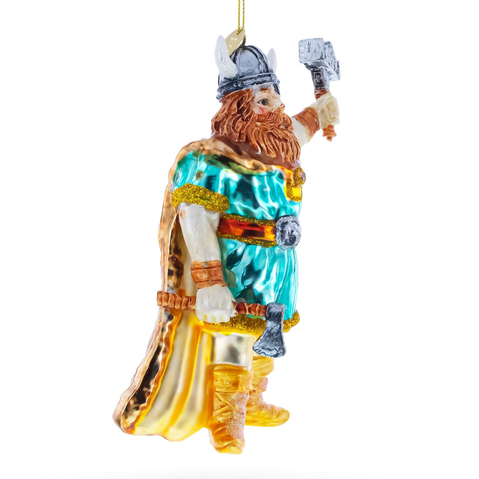 Decorative ornament of a Viking figure with a white background