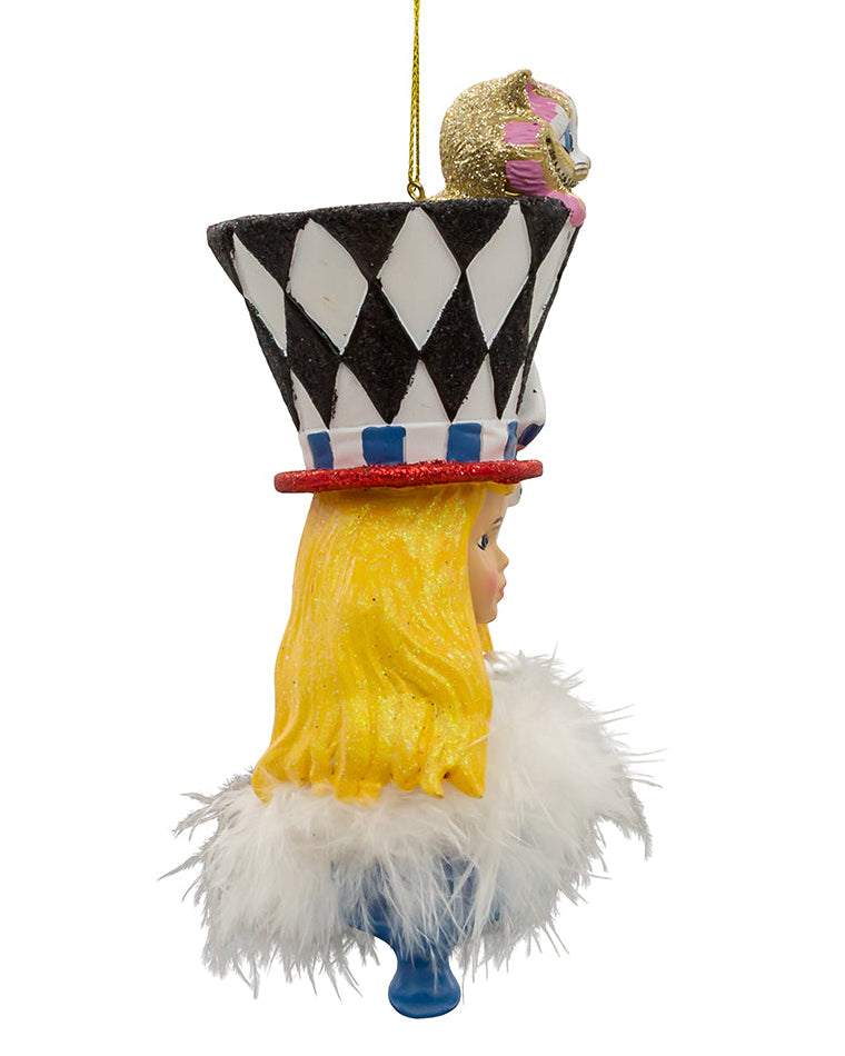 Christmas Cheer All Year Alice in Wonderland Holly Hat Ornament by Kurt Adler