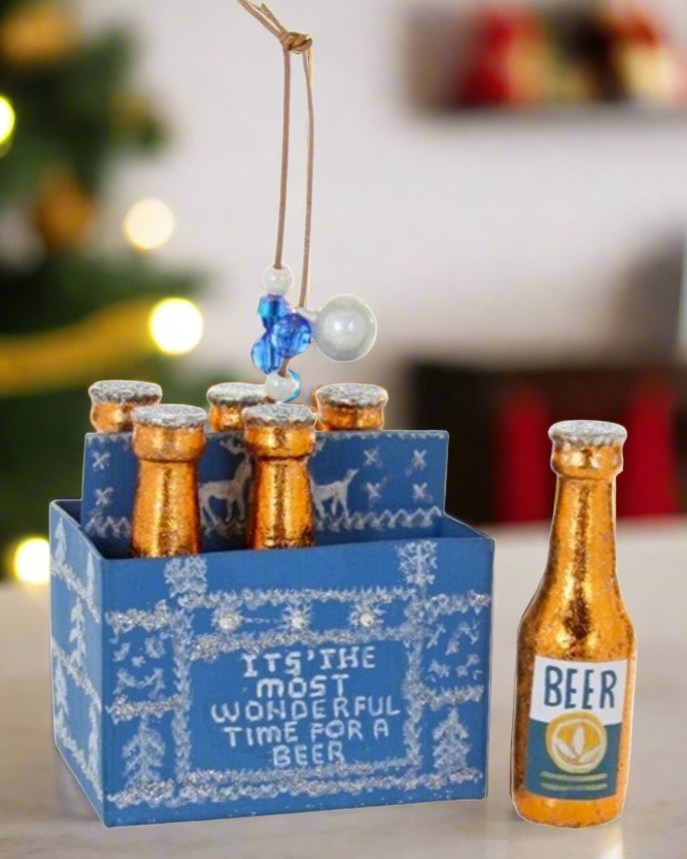 Christmas Cheer All Year Wonderful Time for a Beer Cody Foster Ornament in kitchen