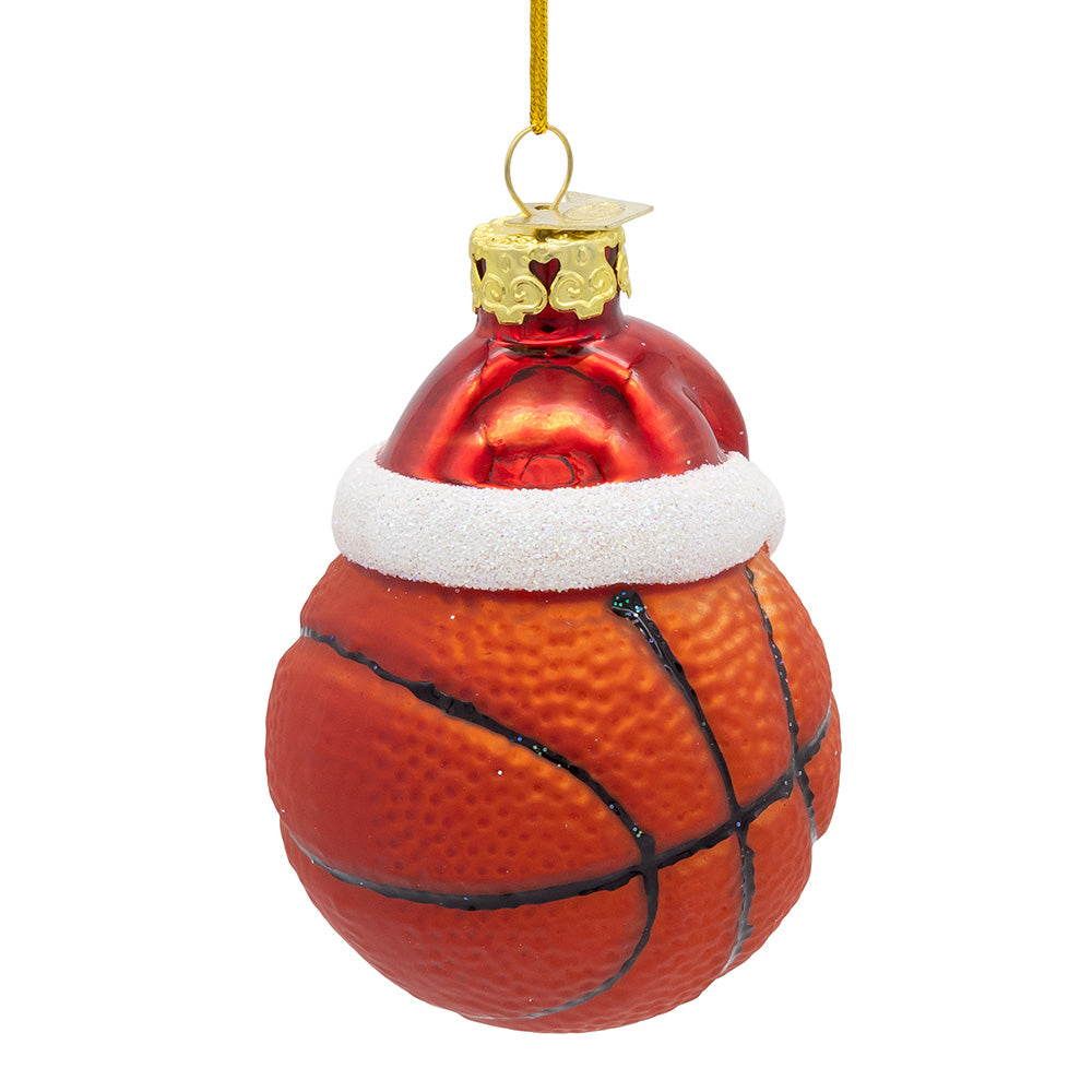 Noble Gems™ Glass Basketball with Santa Hat