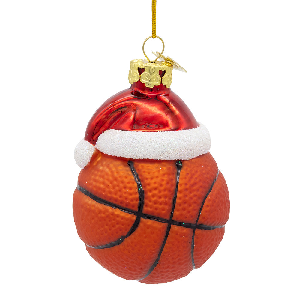 Noble Gems™ Glass Basketball with Santa Hat