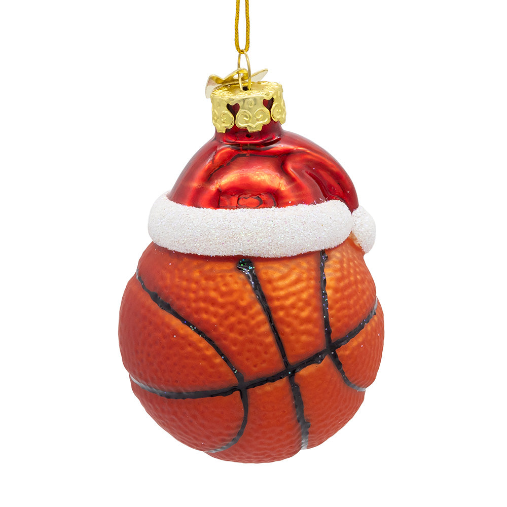 Noble Gems™ Glass Basketball with Santa Hat