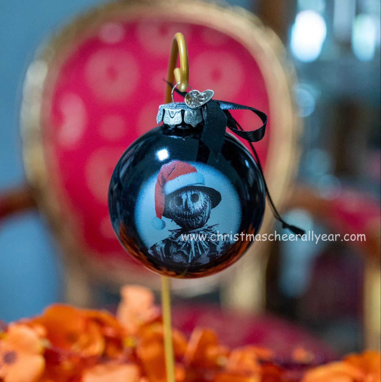 Scarecrow Glass Ball Christmas Ornament