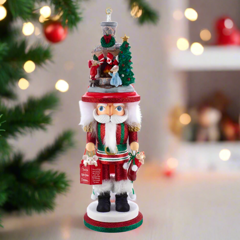 The Canton Christmas Shop 17.5" Hollywood nutcrackers stockings on fireplace by Kurt adler