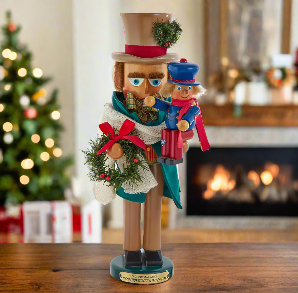 Christmas Cheer All Year 17" Steinbach Bob Cratchit With Tiny Tim Nutcracker ES1820