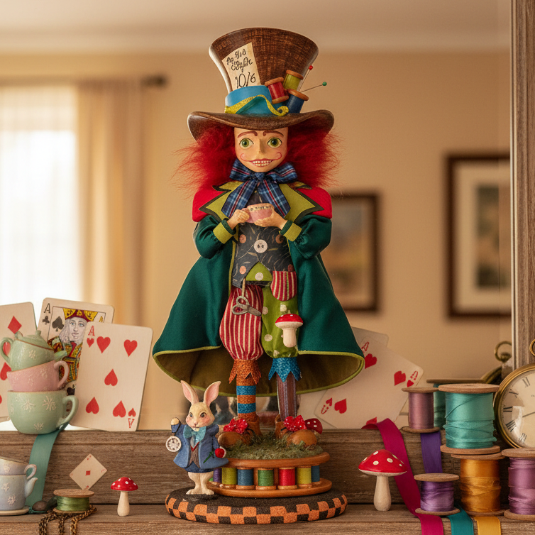 Christmas Cheer All Year 18" Mr Hatter Hollywood Nutcracker Alice in wonderland theatrical theme design