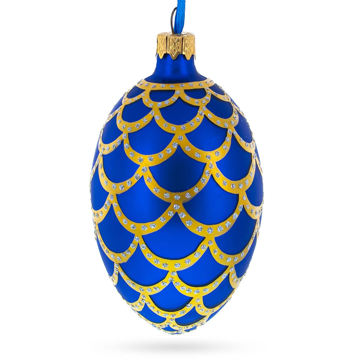 The Canton Christmas Shop 1900 Royal Pine Cone Glass Easter Egg Faberge Ornament Old World Europe Ukraine Artisan Handpainted