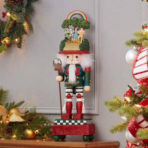 Christmas Cheer All Year Dorothy and Wizard of Oz Hollywood Glittered Kurt Adler Nutcracker with Toto Cowardly Lion Tin Man Scarecrow and Golden Brick Road